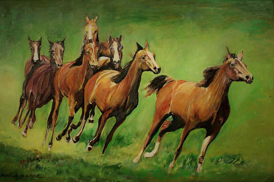 Running wild Painting by Khalid Saeed