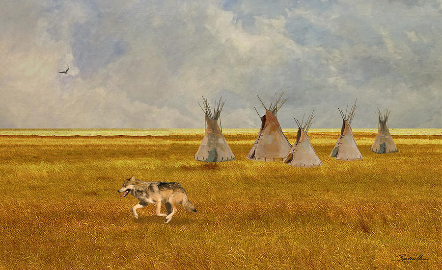 Running Wolf Digital Art by M Spadecaller