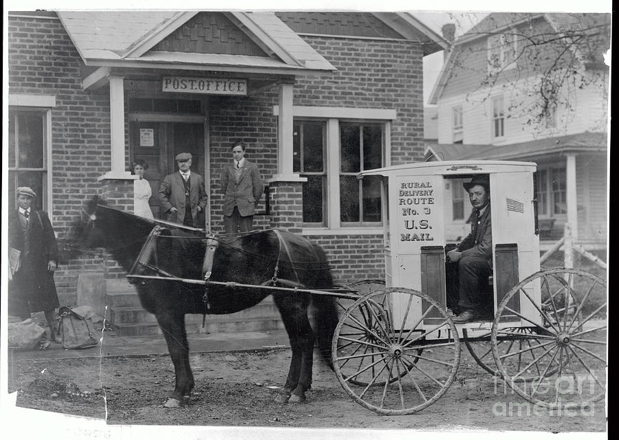 Rural Delivery Mail Wagon Outside Post Photograph by Bettmann