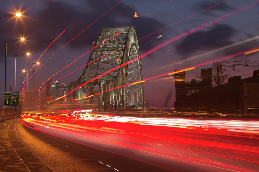 Rush Hour At Runcorn Bridge Photograph by Chris Conway