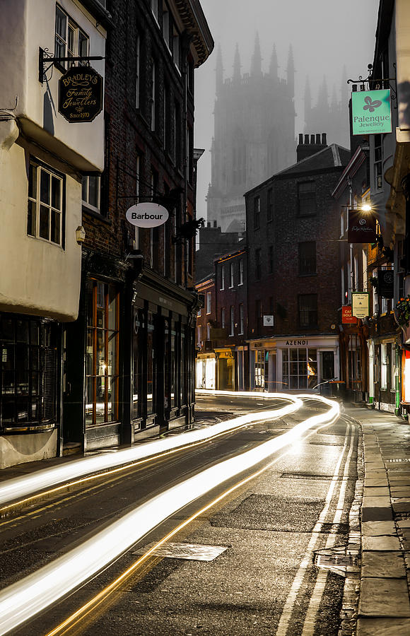 Rush Hour In The City Of York, England, On A Misty Morning. Photograph