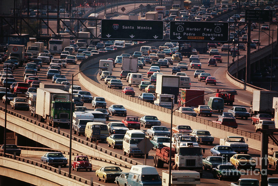 Rush Traffic In Los Angeles by Bettmann