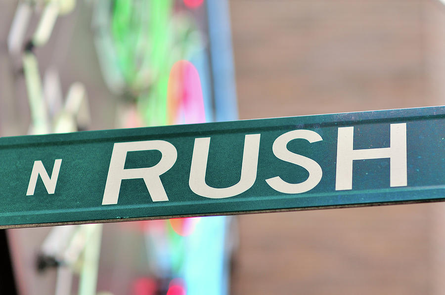 Rush Street Sign Photograph by Bruce Leighty