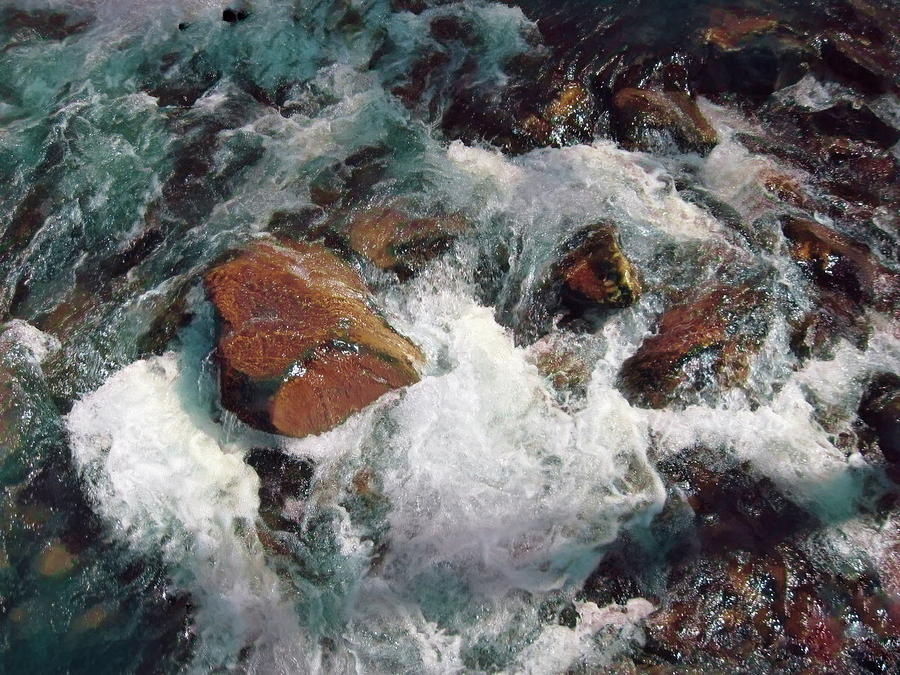 Landscape Photograph - Rushing Water Abstract by Betsy Cullen