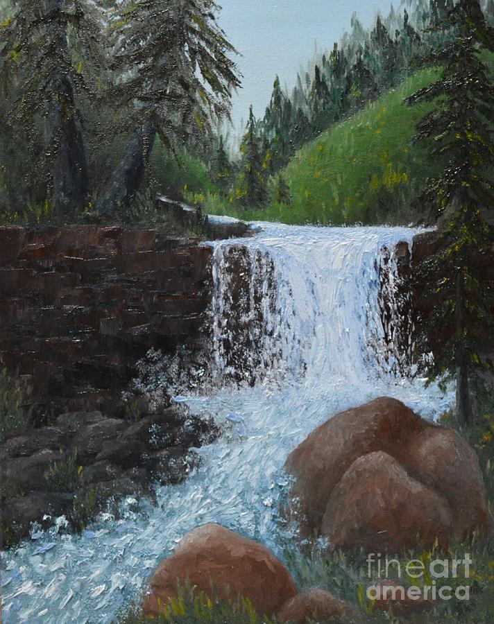 Rushing Water Painting by Michelle Welles