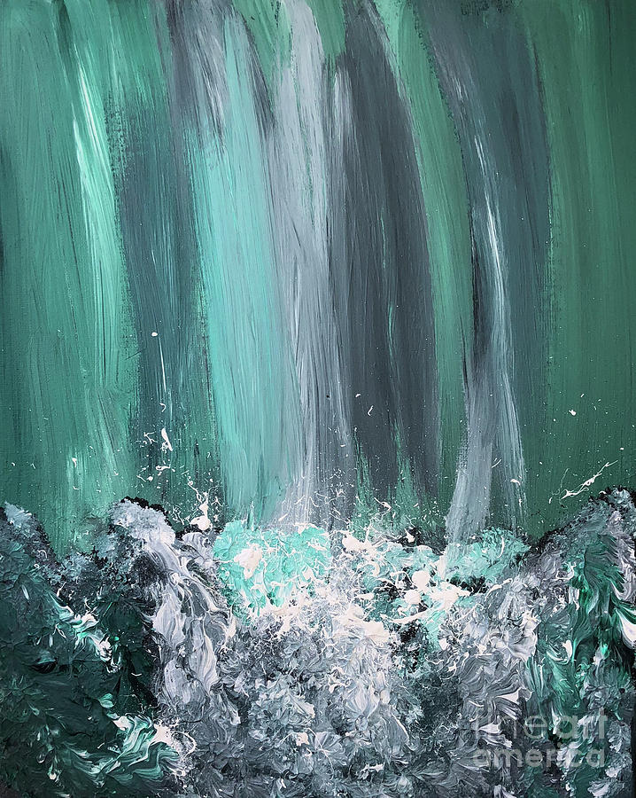 Rushing Waters Painting by Karen Nicholson