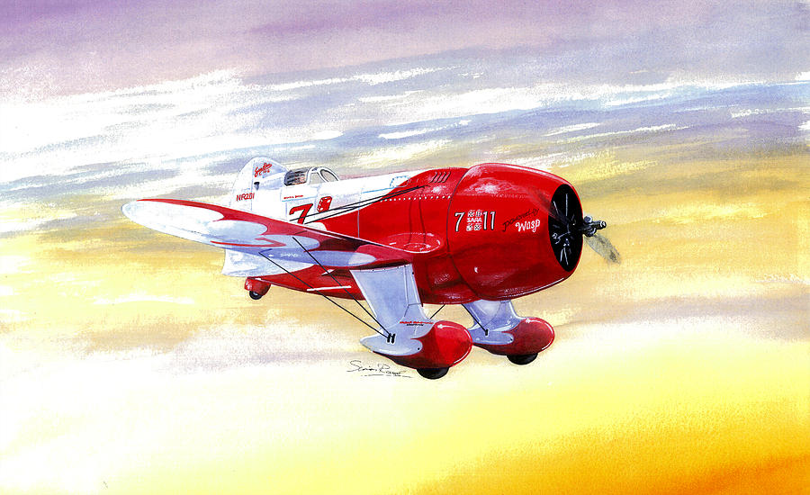 Russell Thaws Gee Bee R2 Painting by Simon Read