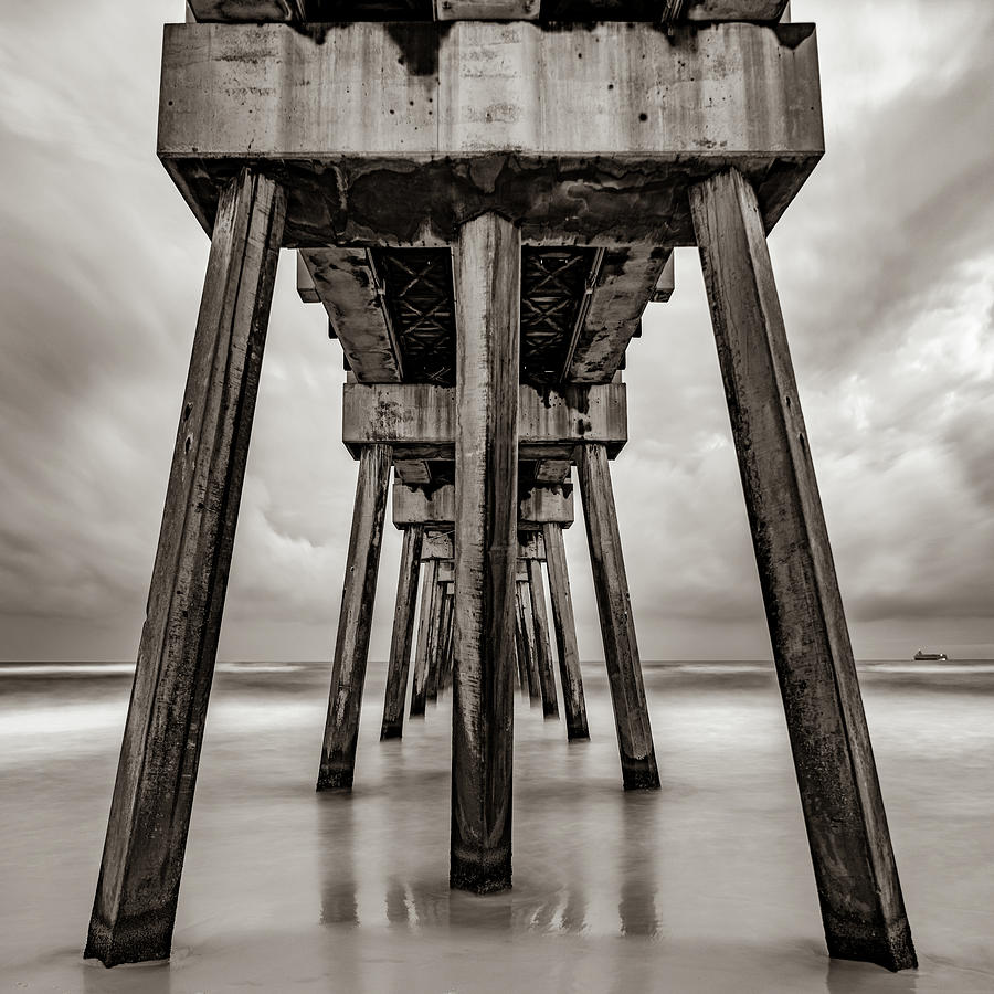 America Photograph - Russell Fields Pier - Panama City Beach in Sepia by Gregory Ballos