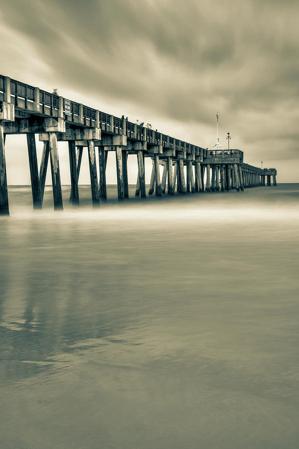 America Photograph - Russell Fields Pier - Panama City Beach Sepia by Gregory Ballos