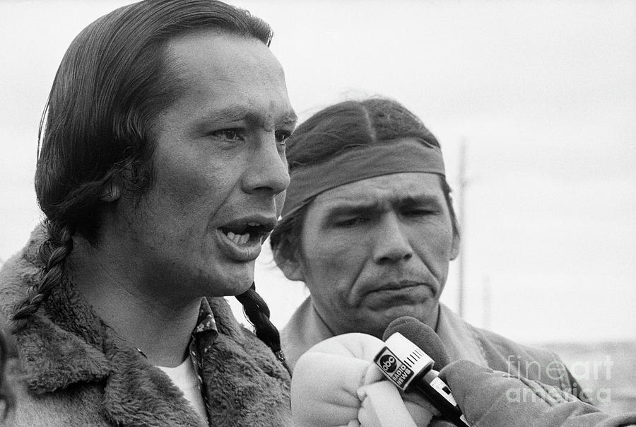Russell Means And Dennis Banks Speaking Photograph by Bettmann
