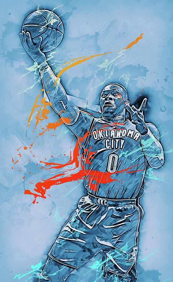 Russell Westbrook - 08 Painting by Andrea Mazzocchetti