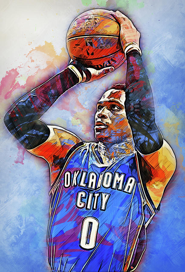 Russell Westbrook - 09 Painting by Andrea Mazzocchetti