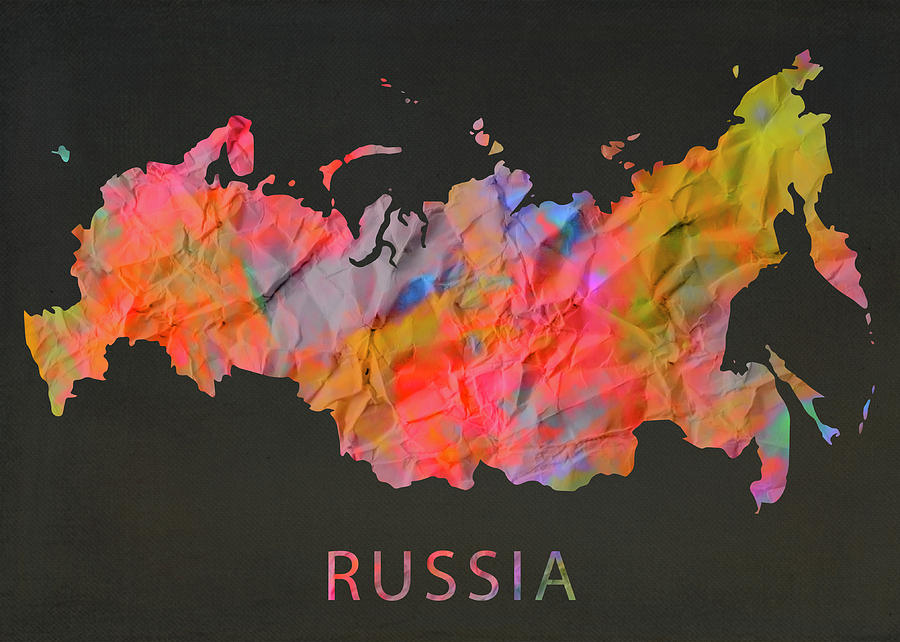 Moscow Photograph - Russia Tie Dye Country Map by Design Turnpike