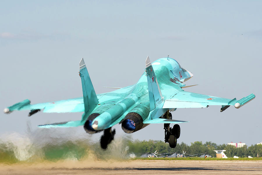 Russian Air Force Su-34 Taking Photograph by Giovanni Colla