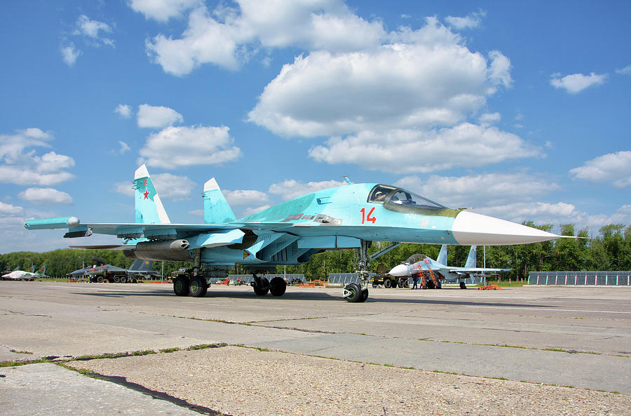 Russian Air Force Su-34 Taxiing Photograph By Giovanni Colla | Pixels