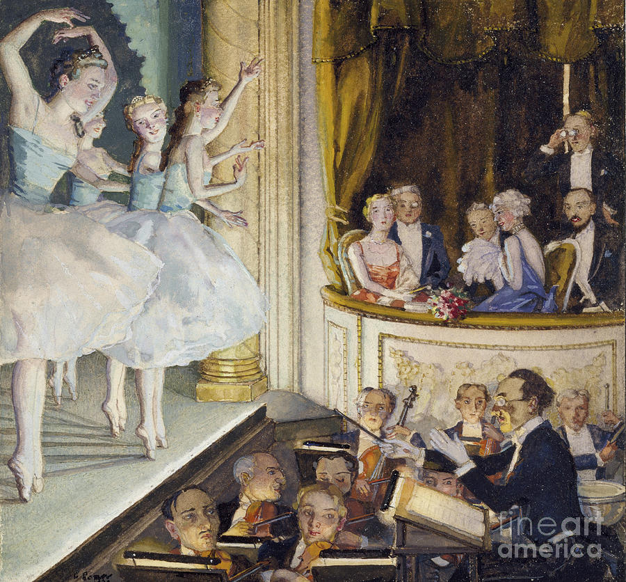 Russian Ballet, 1930 Painting by Konstantin Andreevic Somov