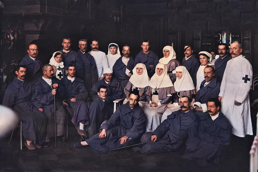 Russian Emperial Hospital 1880s 3 colorized by Ahmet Asar Painting by Celestial Images