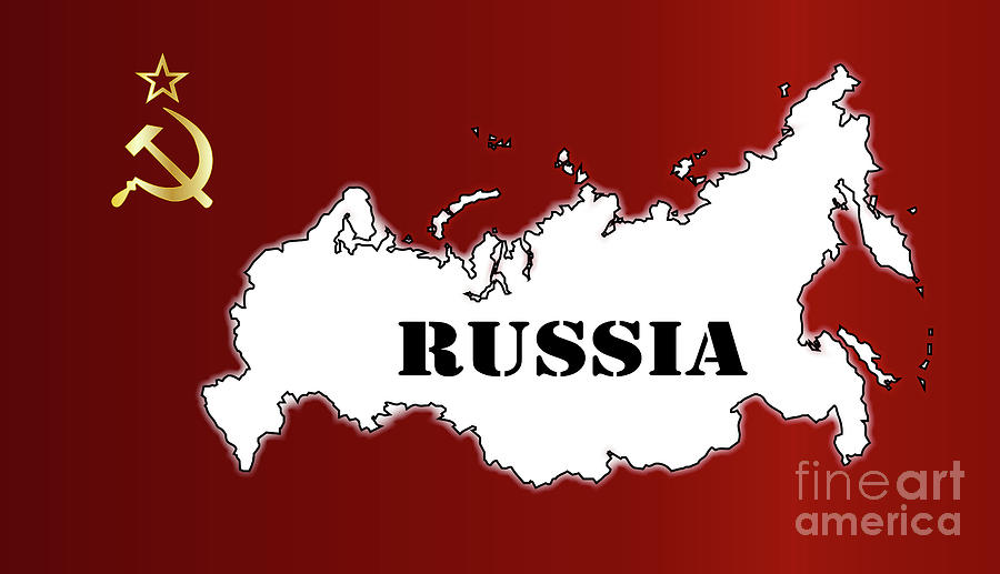 Russian Flag And Map Digital Art By Bigalbaloo Stock   Russian Flag And Map Bigalbaloo Stock 