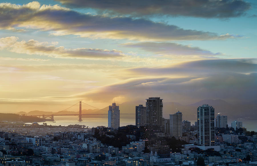 Russian Hill And The Golden Gate San Francisco Photograph by Steve Gadomski