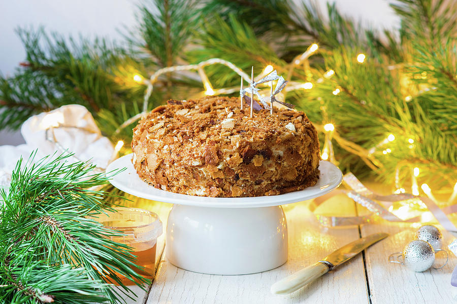 Russian Honey Cake For Christmas Photograph by Irina Meliukh
