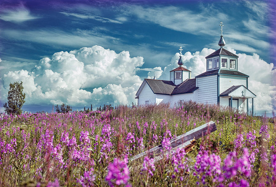 Landscape Photograph - Russian Orthodox Church At Ninilchik, Kenai Peninsula by Jeffrey C. Sink