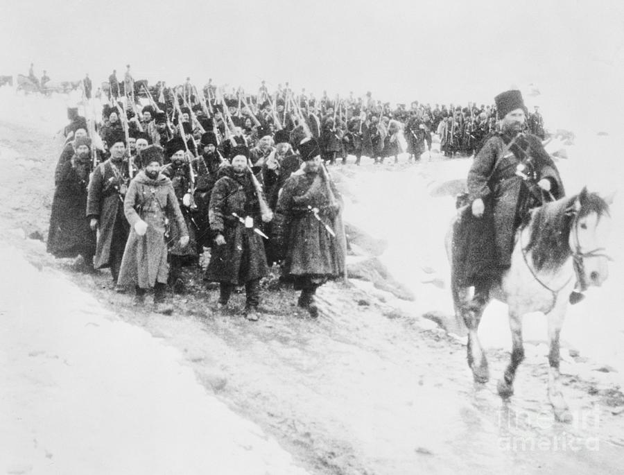 Russian Soldiers Marching In Winter Photograph by Bettmann