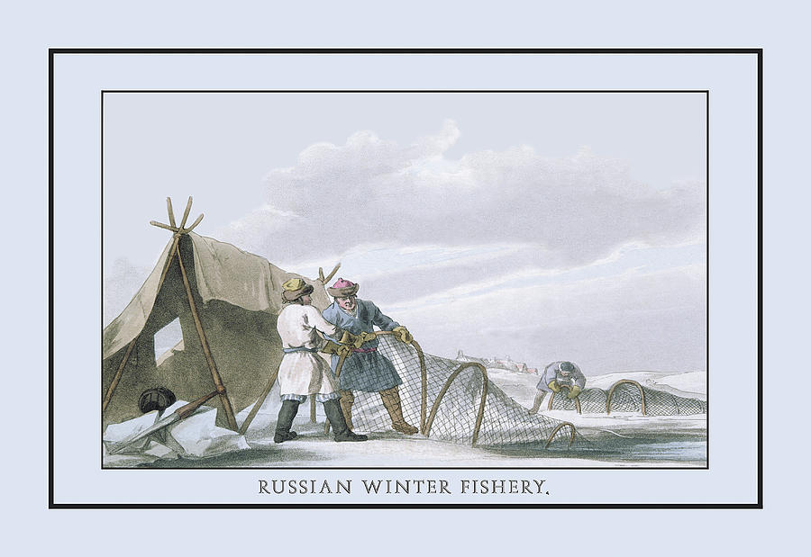 Russian Winter Fishing Painting by Mathew Dubourg