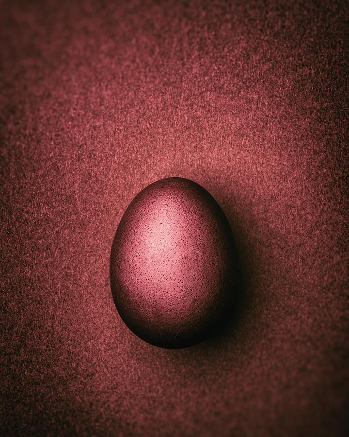 Rust-brown Easter Egg On A Rust-brown Background Photograph by Peter Rees