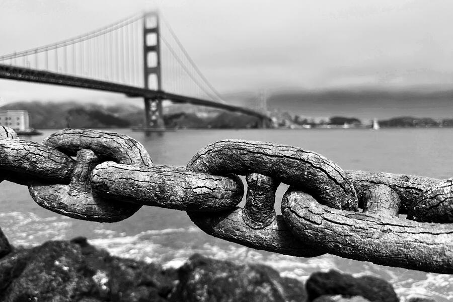 Architecture Photograph - Rusted Chains By Golden Gate Bridge by Sonya Liu