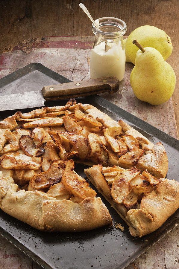 Rustic Apple And Pear Tart Photograph by John Hay