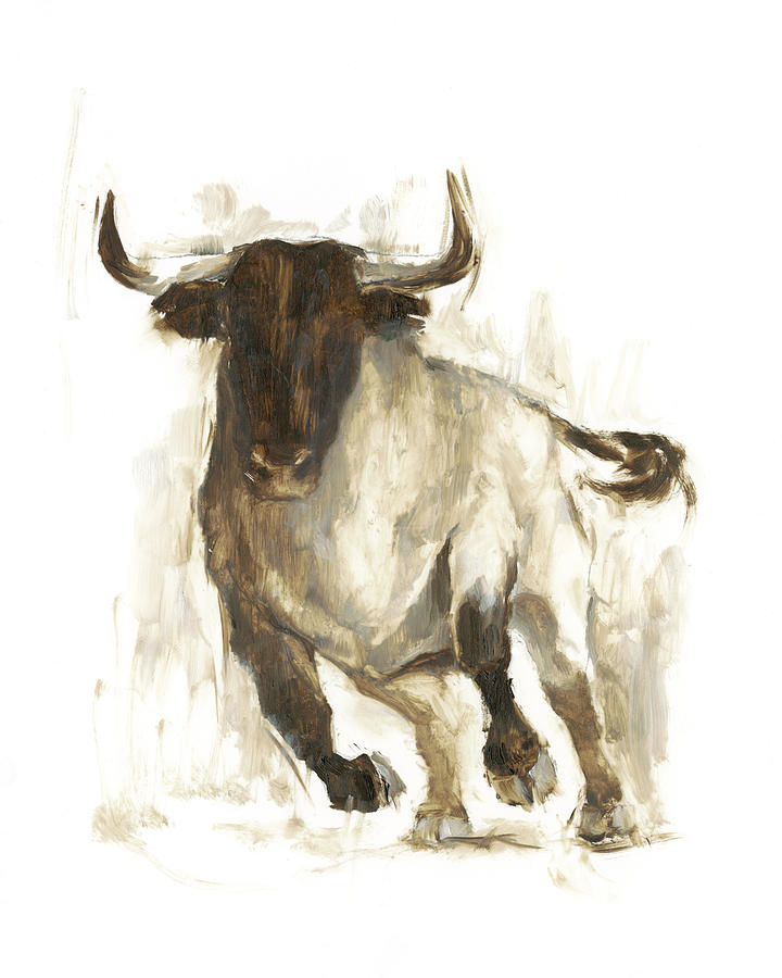 Rustic Bull II Painting by Ethan Harper
