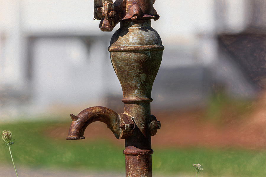 Rustic  Hand Pump Spout Photograph by Douglas Wielfaert