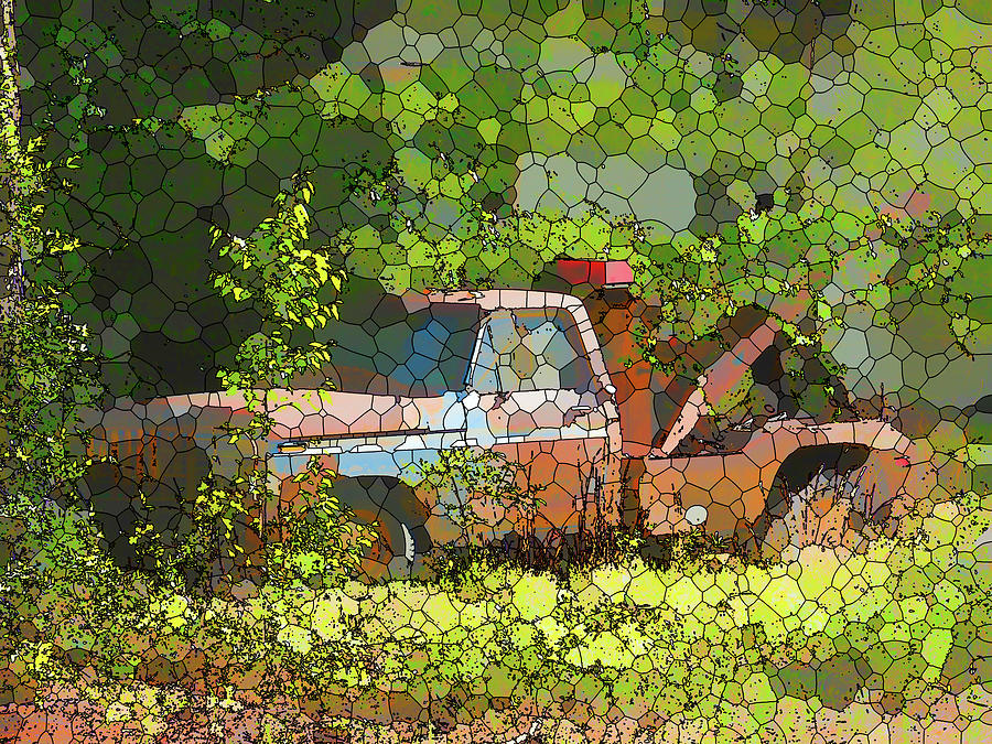Up Movie Painting - Rusting antique tow truck 11 by Jeelan Clark