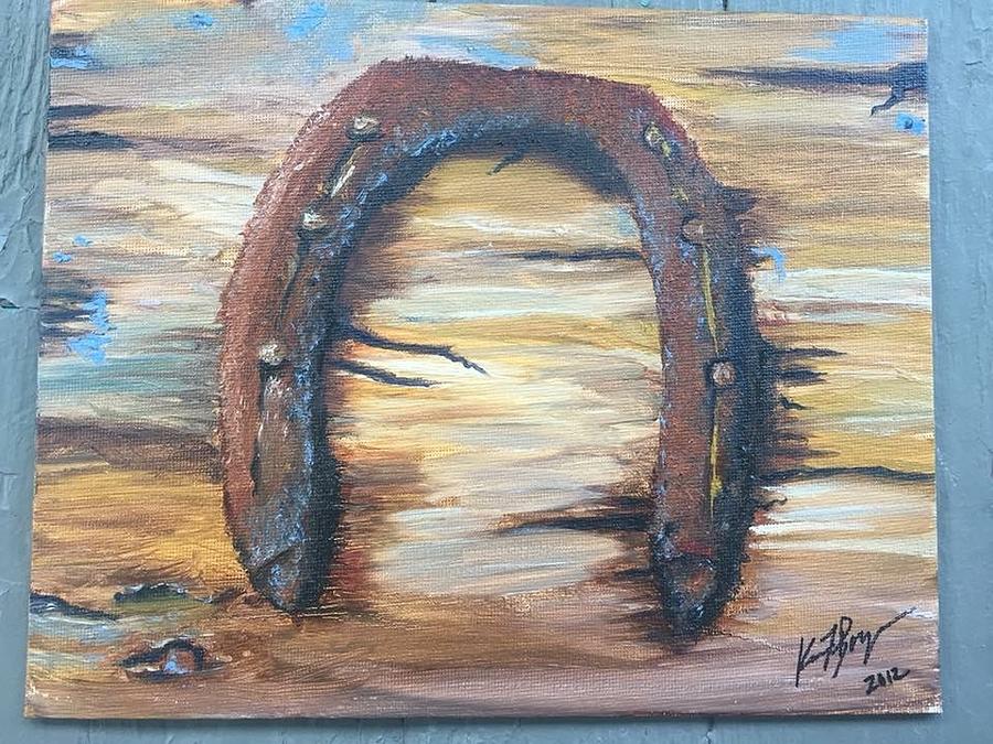 Rusty Horseshoe Painting By Kara Boyce