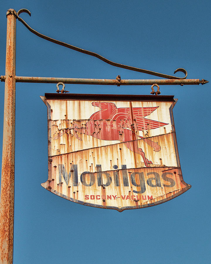 Rusty Mobilgas Sign Photograph by Kristia Adams