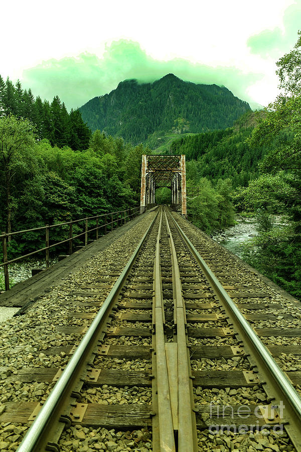 Transportation Photograph - Rusty railroad bridge by Jeff Swan