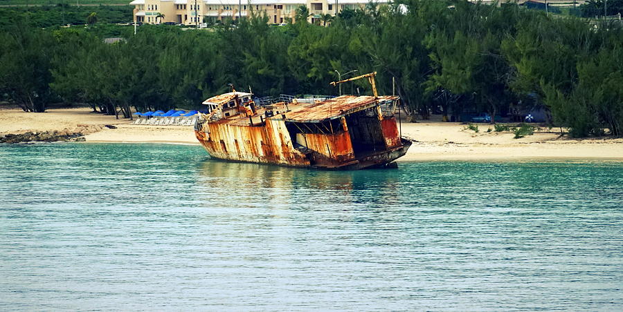 Boat Photograph - Rusty Ship by Laurie Perry
