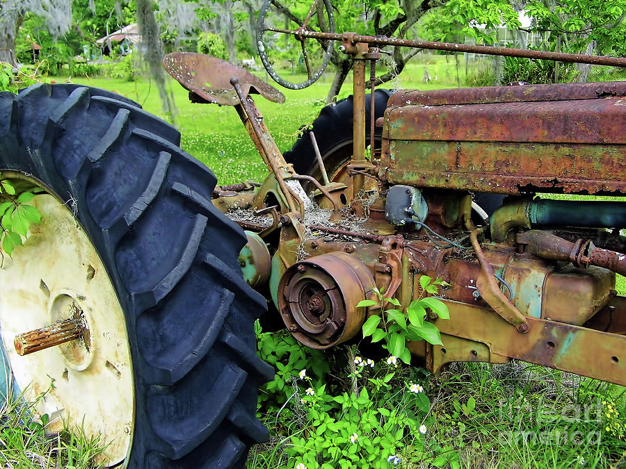 Rusty Tractor In The Weeds Photograph by D Hackett