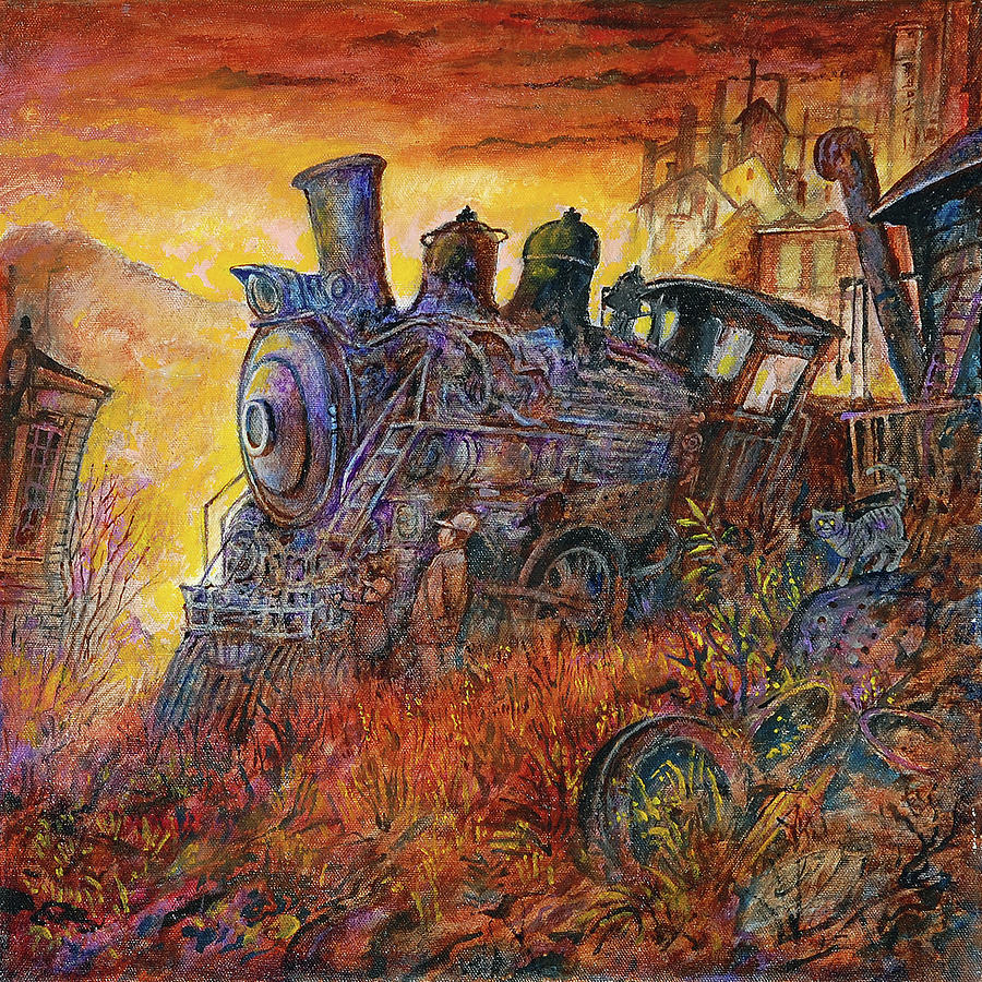 Transportation Painting - Rusty Train by Bill Bell