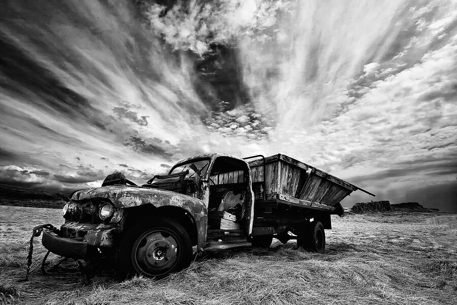 Rusty Truck Bw Photograph by orsteinn H. Ingibergsson