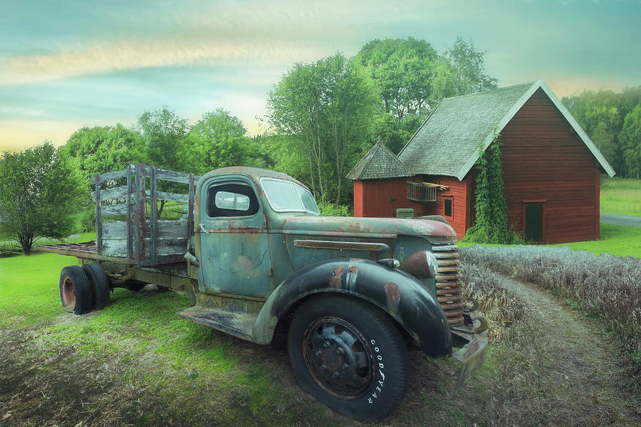 Rusty Truck in the Rural Countryside Soft Mists Photograph by Debra and Dave Vanderlaan