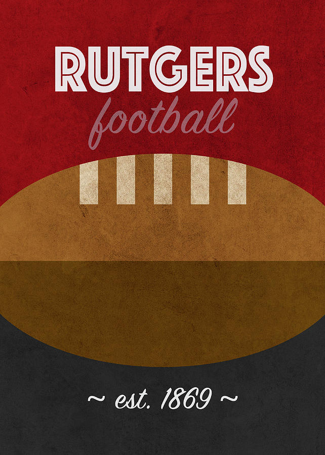 Rutgers Football Sports Retro Vintage University Poster Series Mixed