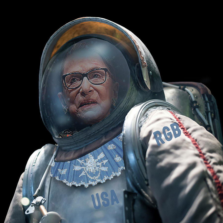 Space Painting - Ruth Bader Ginsburg In Space Astronaut by Tony Rubino