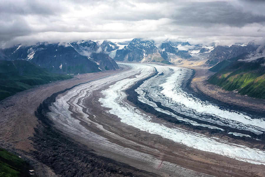Ruth Glacier Aerial - 1 Photograph by Alex Mironyuk