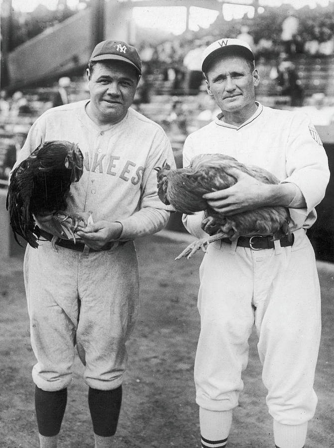 Ruth, Johnson, & A Pair Of Chickens Photograph by Fpg Ruth, Johnson, & A Pair Of Chickens Photograph by Fpg