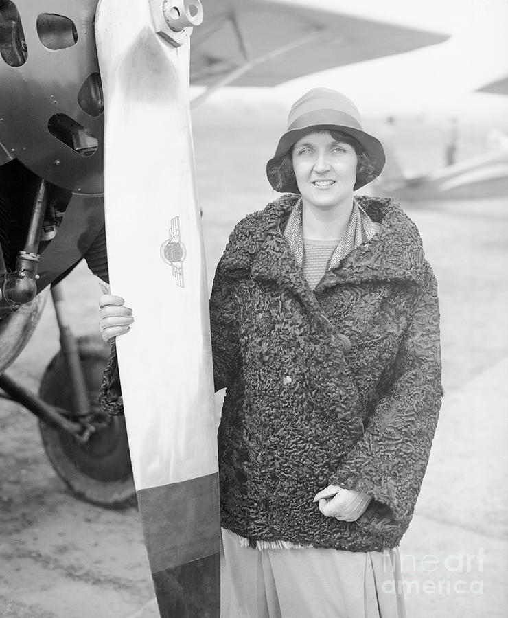 Ruth Nichols And Her Airplane by Bettmann