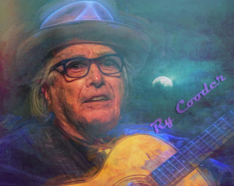 The Rolling Stones Mixed Media - Ry Cooder by Mal Bray