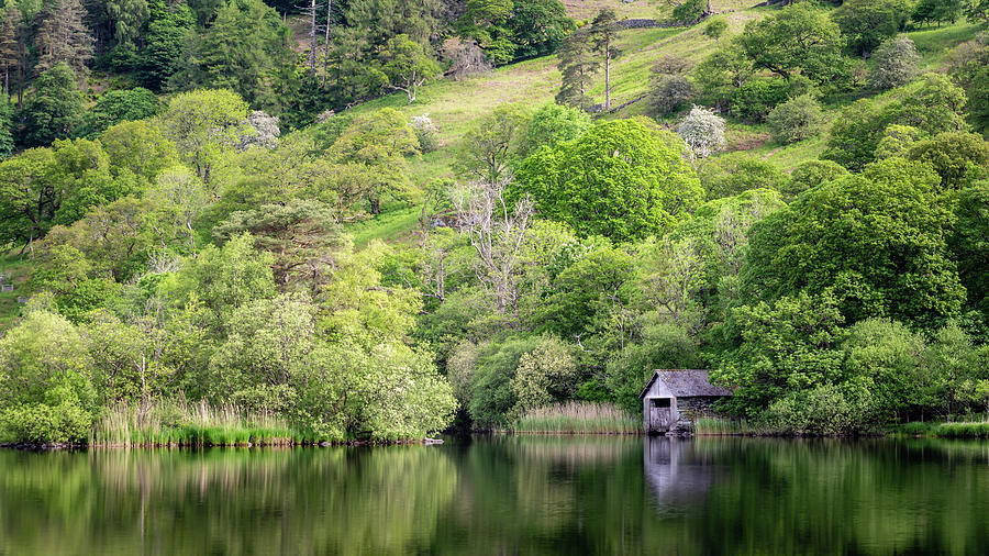 Rydal Water Boathouse Photograph by Antony Rowlands