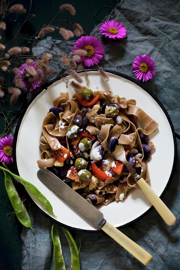 Rye Pasta With Beans And Olives Photograph by Alicja Koll