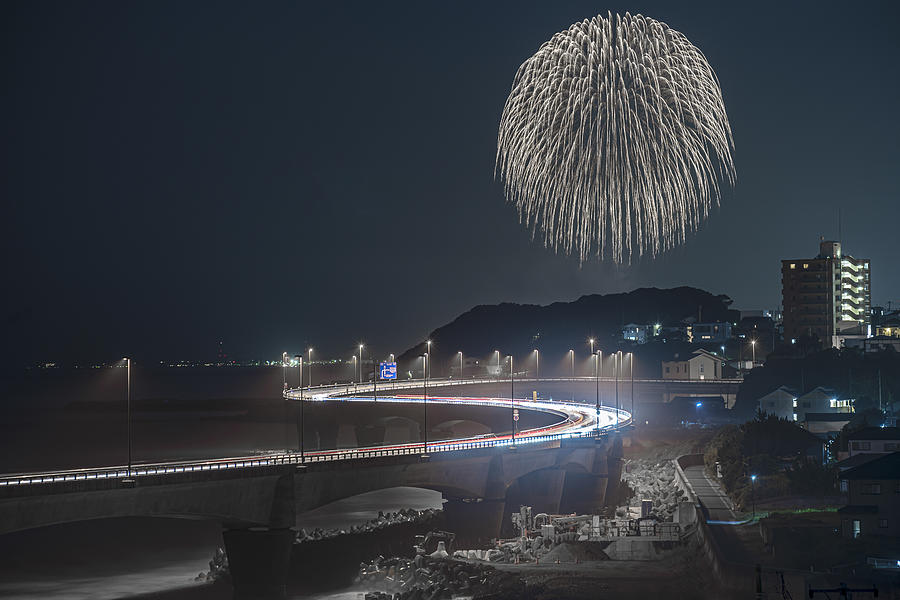 Firework Photograph - S Bypass by Tomoshi Hara